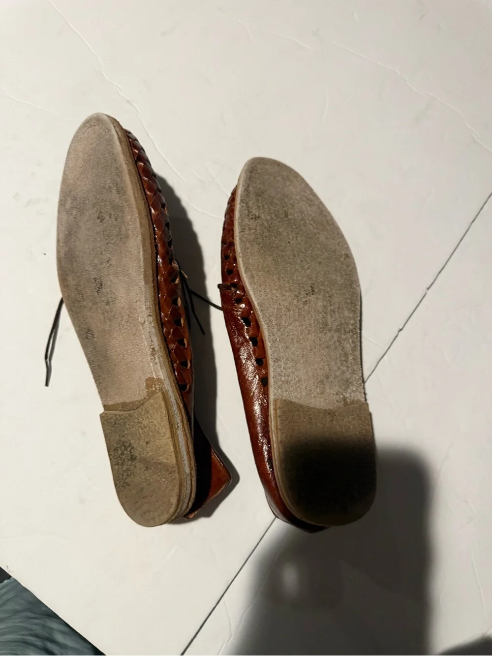 Brown Leather Woven Men’s Moccasin Shoes Mexican sandals nice quality